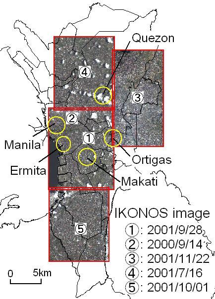 Fig. 8 Coverage area of IKONOS images Fig.