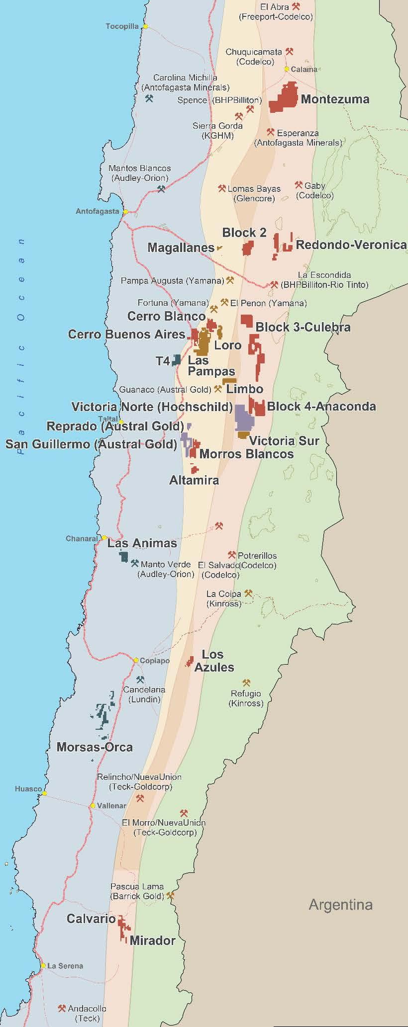 LOCATION Mirador is located in northern Chile approximately 85 km northeast of the coastal city of La Serena, and in a similar geological setting to, and approximately 125 km south-southwest of the