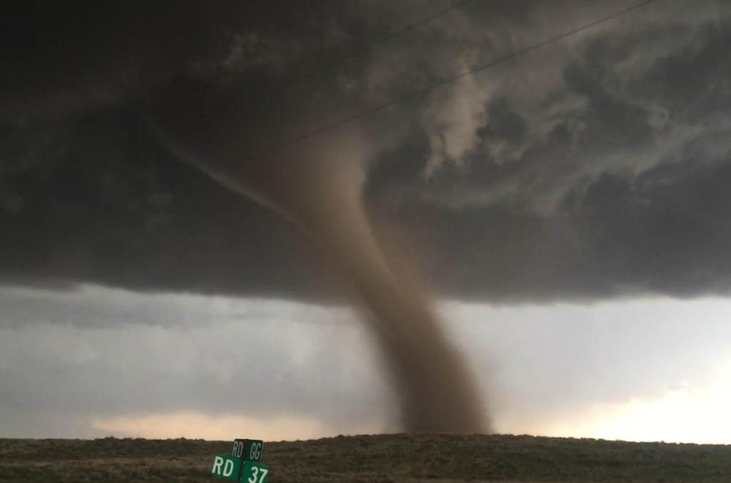 Photo 2: The photo above depicts the touchdown of a tornado near Wray, Colorado in June of 2016. This photo is courtesy of the KUSA Denver station.