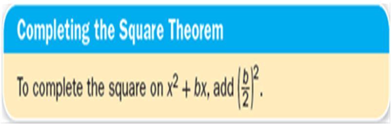 Math 1 Lesson 4-5: Completing the Square