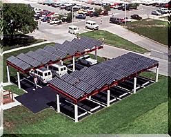 PV Connected to Utilities This electric vehicle recharging station in southern Florida is powered by a grid-connected PV array mounted on