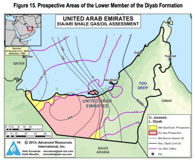 Khali and offshore Oligocene rifts Iran Interior basins: Oligo-Miocene source rocks Yemen Abu Dhabi Onshore Shale