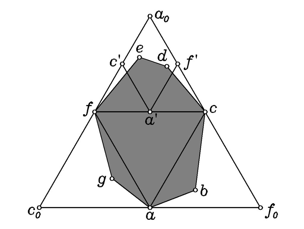 ON THE RELATIVE LENGTHS OF SIDES OF CONVEX POLYGONS 5 of the segments cf, a 0 f and a 0 c, respectively.
