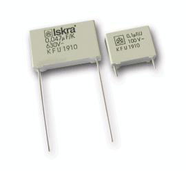 Capacitors Type KFU1910 radial leads, pitch 10 mm to 27,5 mm TECHNICAL DATA General tehnical data Dielectric: Electrodes: polyester (polyethyleneterephtalate) film tin or aluminium foil Winding: