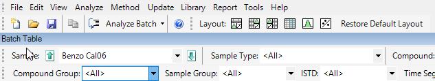 Batch Table Compounds Groups Activated with a right click to the right of