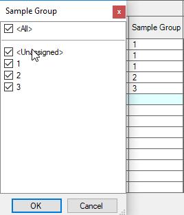 Batch Table Samples Groups Sample Groups are specified in the Batch