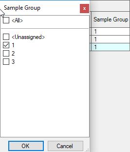 Each Sample is assigned to a group, then only samples specific to a
