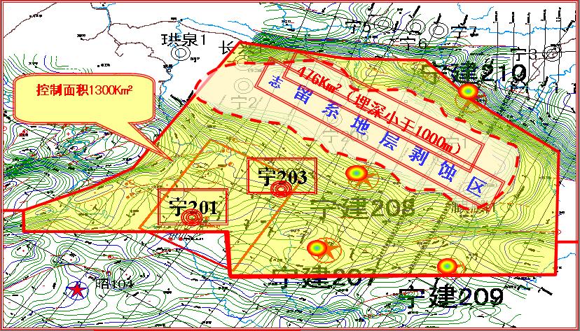 3500m Acreage: 994km 2 Buried Depth of Cambrian Qiongzhusi Formation in Weiyuan Structure Ning 201 Ning