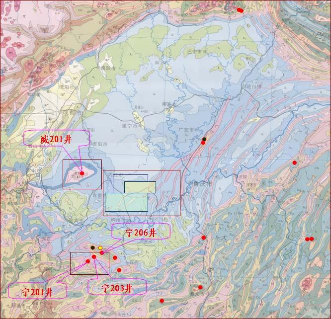 5. Two formations and three zones were selected as favorable targets based on comprehensive geologic studies (1)Basic works Field surveyed 24 profiles in Sichuan, Chongqing, Yunnan and