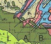 Coastal Plain outliers Geologic map of the Fall Line near Tuscaloosa, AL.