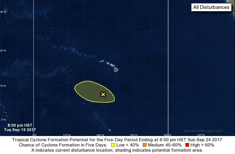 Tropical Outlook Central Pacific Disturbance 1 (as of 2:00 a.m.