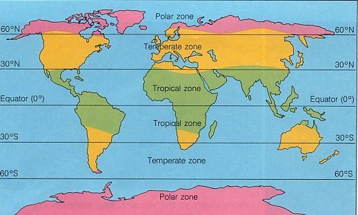 Earth can be divided into 5 climatic