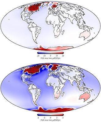 Isostatic rebound has been mainly observed in high latitudes where the major ice sheets used to sit, such as over Hudson Bay in North America and Fennoscandia (see figure 2), and varies on the order