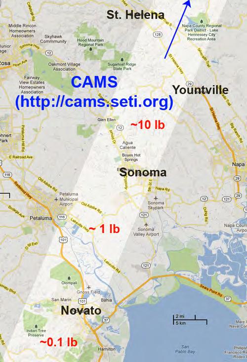Novato On Oct 17, 2012, a bright fireball created sonic booms and fragmented over