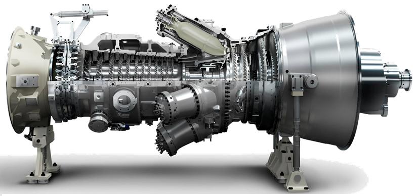 Figure 1: The SGT-750 core engine, [26]. The SGT-750 combustor features eight individual cans which provides single digit NOx capabilities in a wide range of operation conditions.