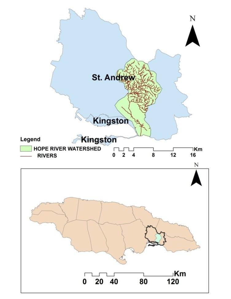 Aim and objectives Six scenarios of discharge from the Hope River Watershed in eastern Jamaica investigated. Range of 3 tracks and 2 speeds Hurricane Ivan at category 5.