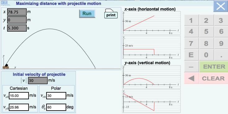 x x  y This figure shows the position of a projectile at equal time intervals. y What do you notice about the motion in the x direction? What do you notice about the motion in the x direction? The x-velocity is constant.