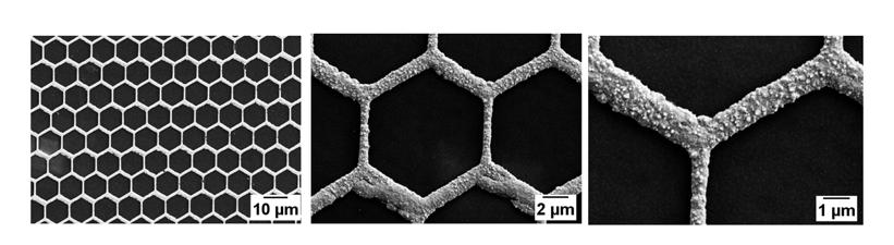 CHAPTER 6. DEVELOPMENT OF NANOPATTERNING TECHNIQUES photolithography processes to create the mushroom-like structures, as shown in Figure 6.22. Figure 6.21: SEM images of nickel shims fabricated by up-plating.