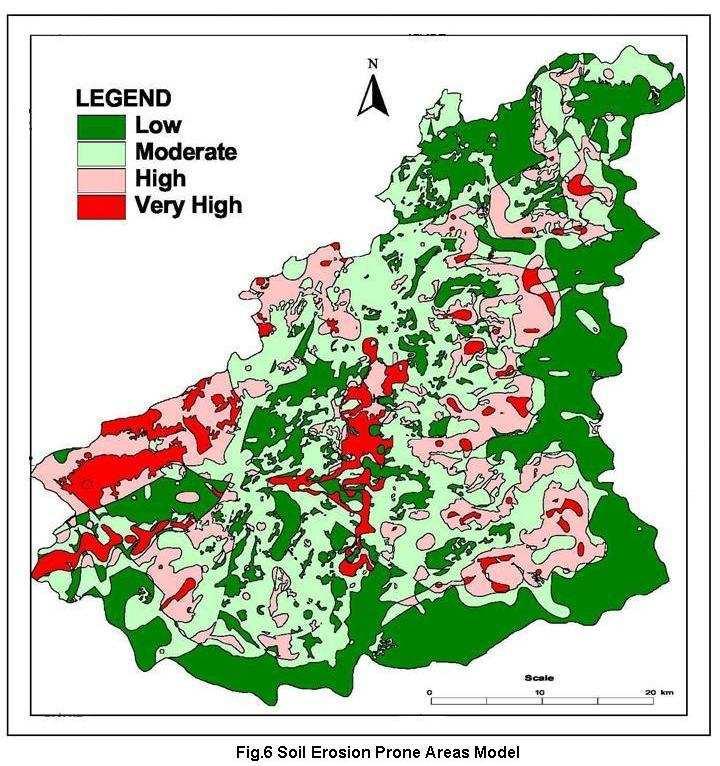 As far as the land use / land cover is concerned, the higher values were assigned to agriculture and human habitation category.