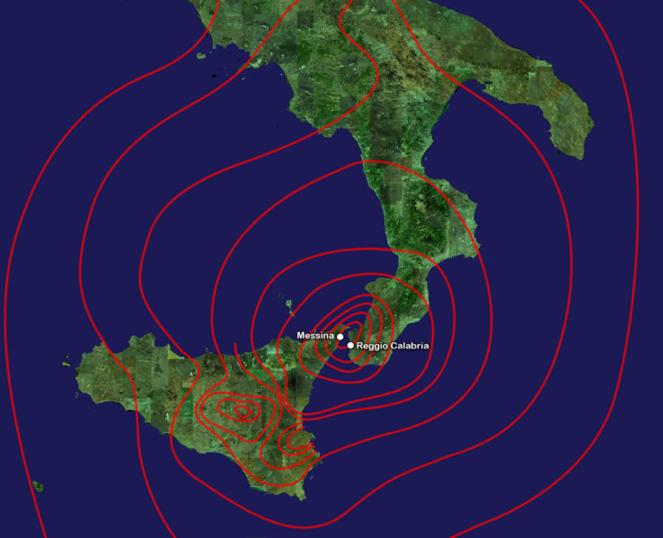 Ex 56 Earthquake example Data: 68 earthquake around the Strait of Messina in