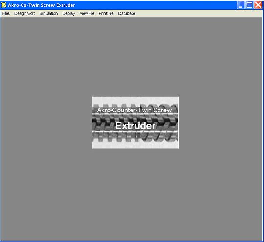 Figure 9. The front page of software, Akro-Counter-Twin Screw Extruder The main Menu, as shown in Figure 9.