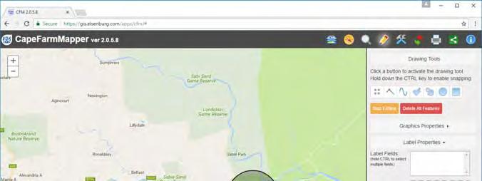 CapeFarmMapper: Features Map navigation Bing, Google, NGI, SPOT and other base maps