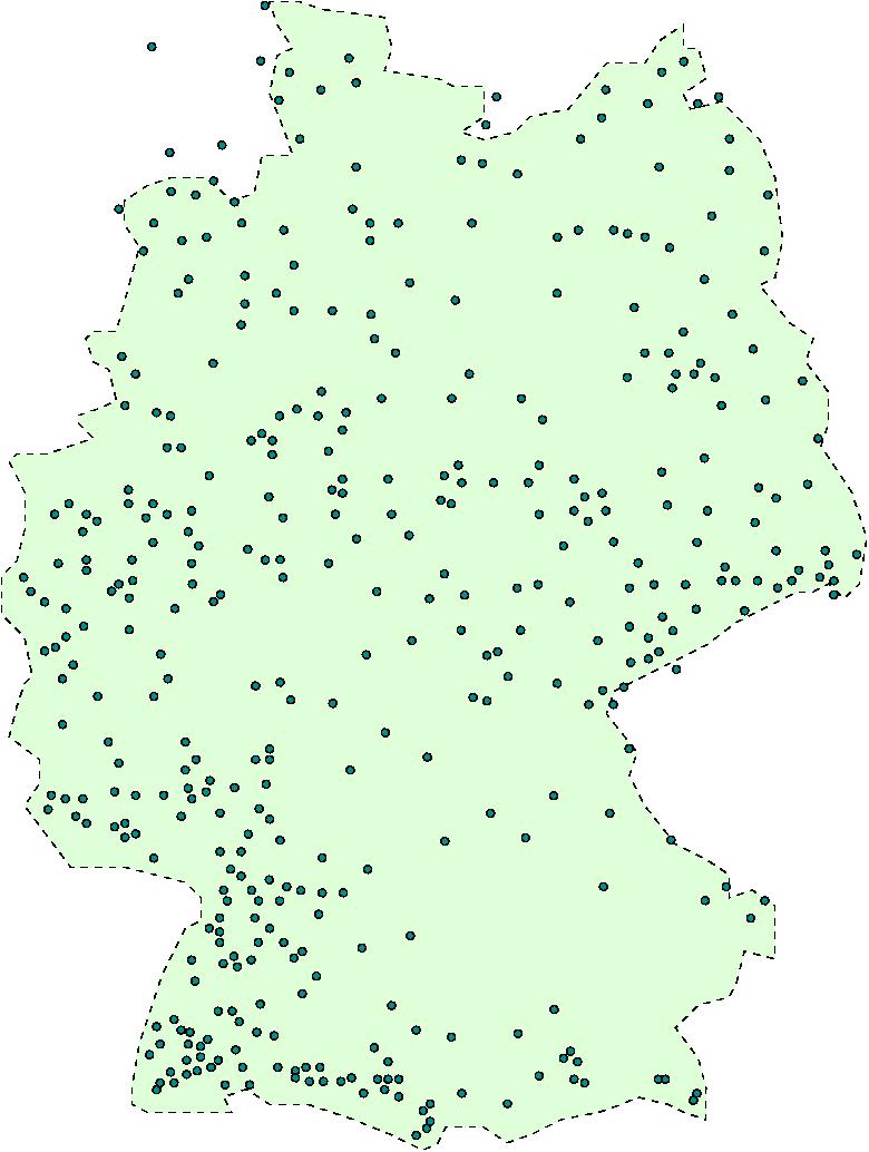 5.1 Quadtree Example: locations of 400 weather stations in Germany