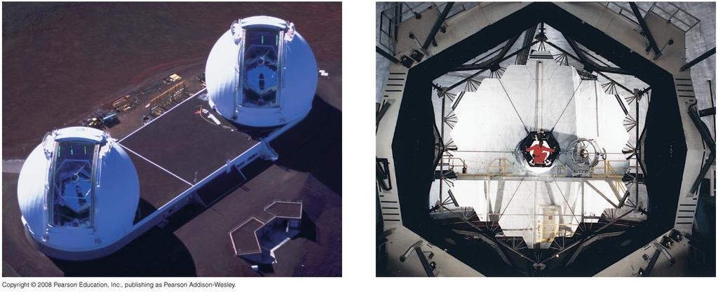 Mirrors in ReflecAng Telescopes Twin Keck telescopes on