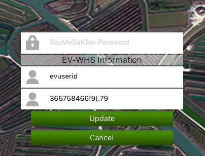 STEP 4: Access Imagery When imagery is requested from SpyMeSatGov by clicking the Satellite icon, the app will prompt the user for the Enhanced View password associated with the EV account setup in
