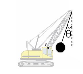 Problem 3 (20 points) A wrecking ball of mass M=500.0 kg is hung from a crane by a massless, unstretchable cord of length L=4.50 m.
