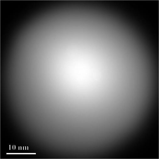 Figure S9. TEM image of electron beam spot, whose diameter is about 50