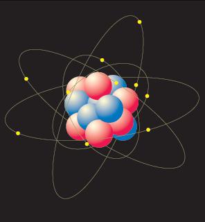 Electrons Electrons orbit around an atom.