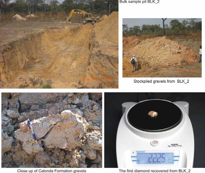 ACN 111 501 663 Page 7 Kimberlite Exploration Figure 5 - Photographs from BLK_2 Bulk Sample Pit Lonrho s current focus is on the alluvial sampling and during the quarter most of the Company s