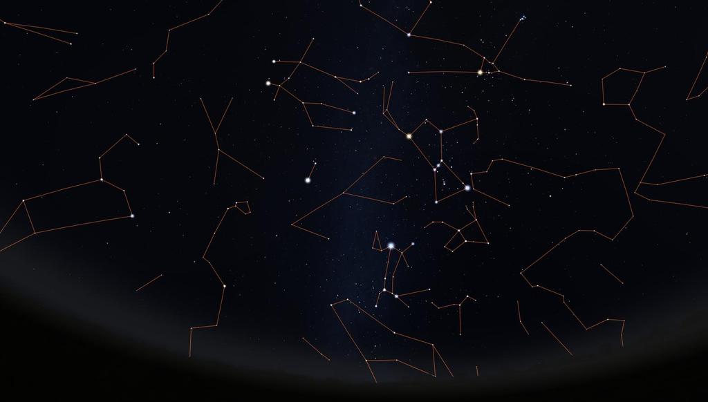 Ancient observers imagined groups of brighter stars as patterns, called constellations.
