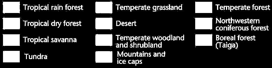 Temperate woodland and shrubland Mountains and ice caps