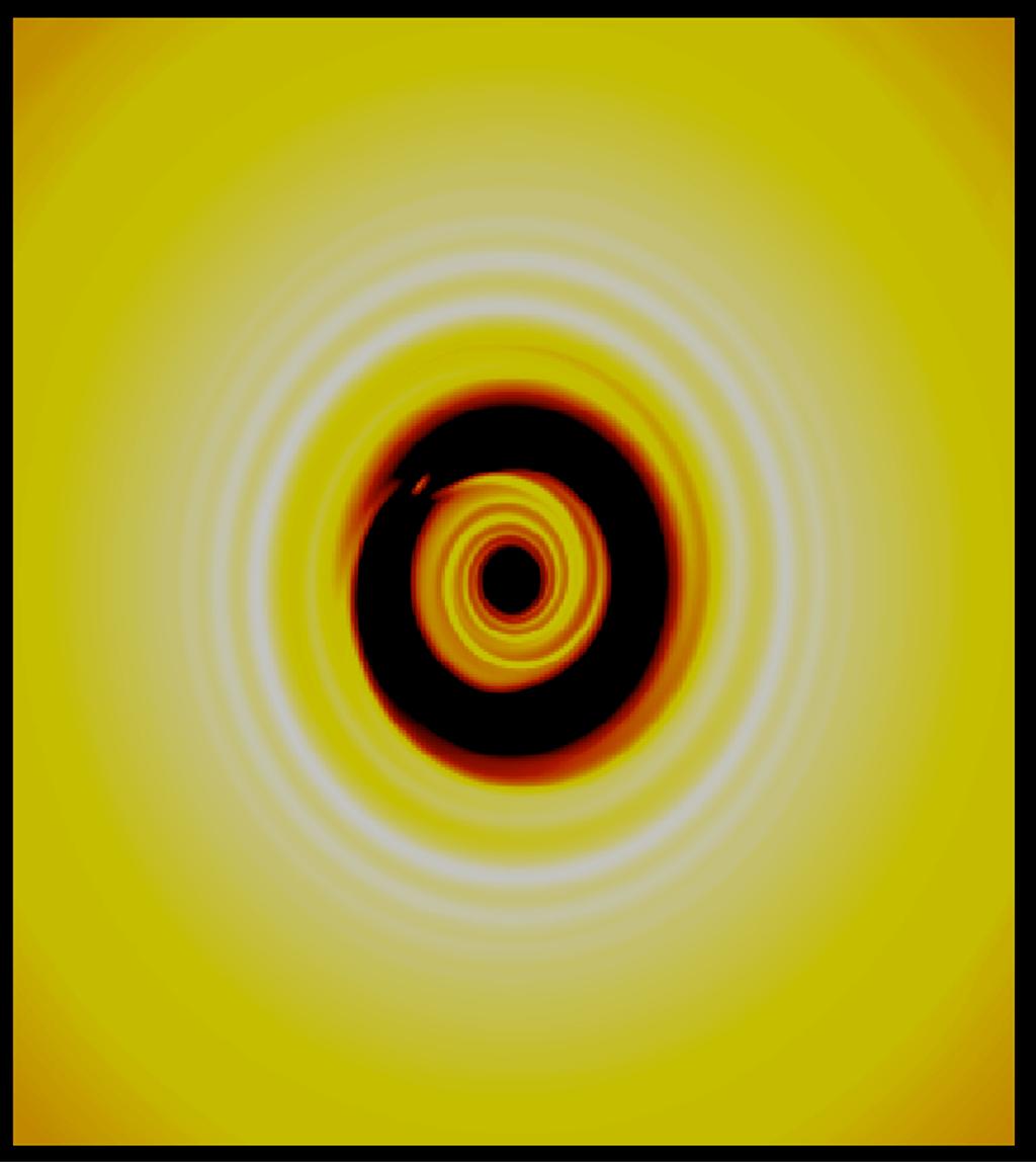 Challenges 2014, 5 306 Figure 7. Image from a simulation of a planetary-mass body embedded in a circumstellar disc.