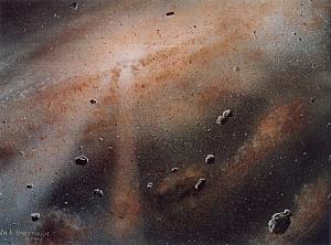 Interstellar medium contains gas & dust