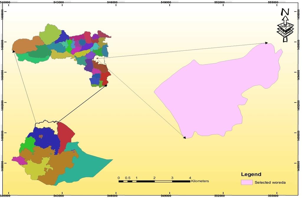 of the town (lower reach of Illala River) (Gebremedhin Berhane, 2002). Figure 1. Location map of the study area 2.