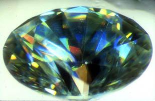 index with increasing wavelength Dispersion is responsible for the colors seen in this diamond.