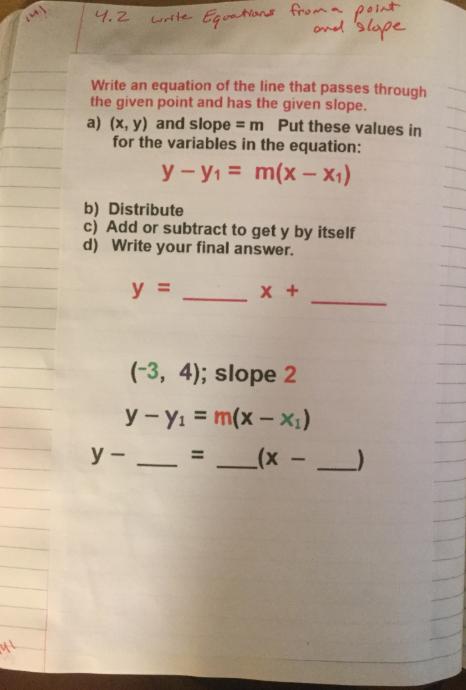 4.2 write equations from 1 point and