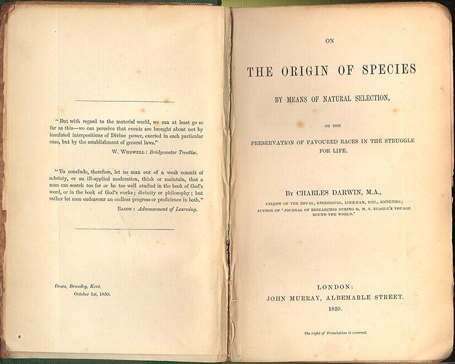 16-3 VI. Darwin, 1859, published On the Origin of Species A.
