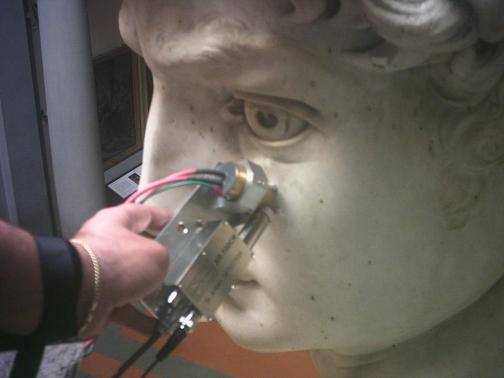The Restoration of Michelangelo's David Typical spectrum before and after cleaning treatment Taking an x-ray fluorescence spectrum of David Mapping sulphates on Michelangelo's David using portable