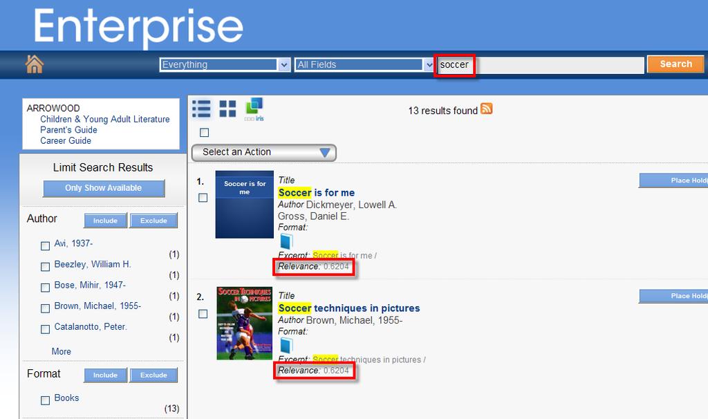 Previous/Next Page Enterprise displays ten titles per hit list page.