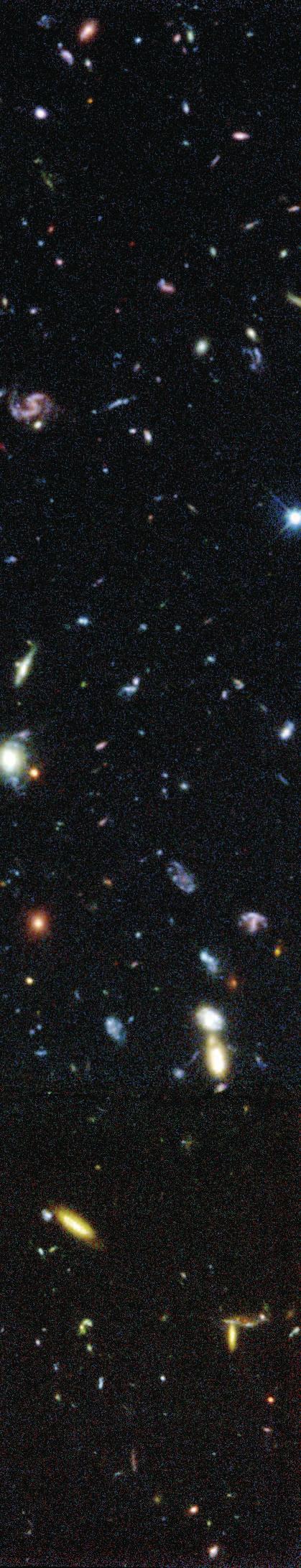 9 LOOKING TO THE END OF TIME The first deep fields Hubble Deep Field North and South gave astronomers a peephole into the ancient Universe for the first time, and have caused a revolution in modern