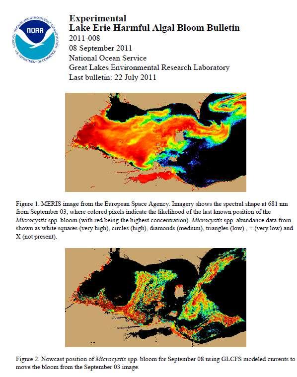 NOAA Lake Erie HAB Bulletin (MERIS 2009-2011, now MODIS, soon Sentinel-3/OLCI!