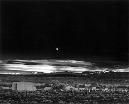 Ansel Adams Moonrise, Hernandez, New Mexico 1941 Gelatin Silver Print New Mexico Museum of Art This image is one of Adams most popular photographs.