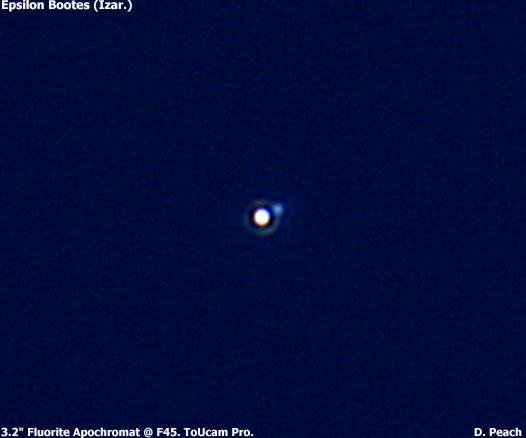 Epsilon Bootes (Izar) Bootes is known for its assortment of double stars including this gem.