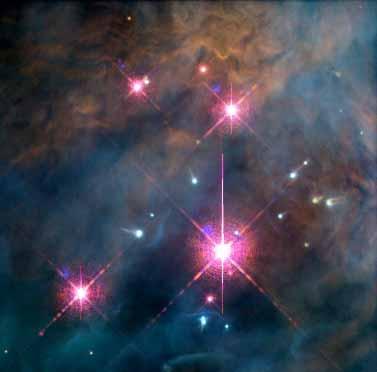 A better resolved image ofthe Trapezium from the Hubble Space Telescope. John Balley et al (1997) Lagoon Nebula in Sagitarius 5000 ly away spans 90 x 40 arc min and 130 by 60 light years.