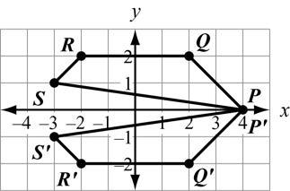 The image of given polygon PQRS is P'Q'R'S', where P and P are the same. y y 8 P S 6 4 8 6 4 2 2 0 2 Q R R' 2 4 6 8 Q' x 8 P S 6 4 8 6 4 2 2 0 2 Q R R' 2 4 6 8 Q' x 4 4 c. 6 8 S' P' d.