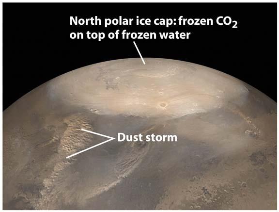 The North Polar Cap of Mars during Winter The outer carbon